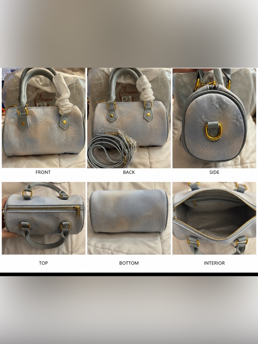 Classic Mini Barrel Satchel - Light Blue